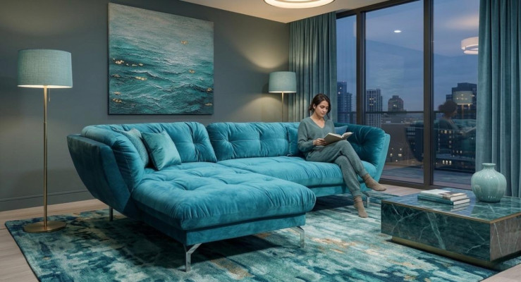 Hoekbank L-vorm Bank Designbank Bekleding Textiel Nieuwe Hoekopstelling