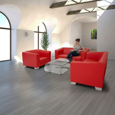 Sofa set 3+2+1-zits set Design banken Bekleding Relax Leder Banken