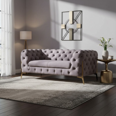 Ontwerp Chesterfield Sofa 2-zits bank Bekleding Stof Banken Fluweel Nieuw Tweezits