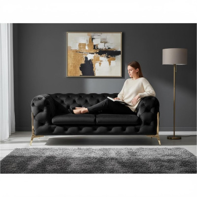 Ontwerp Chesterfield Bank 2-zits Bank Velvet Bekleding Stof Banken Tweezits Nieuw