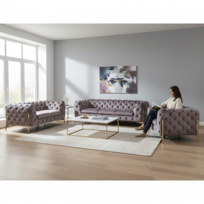 Ontwerper Chesterfield bankstel bank bank stoffering set 321 zitgroep nieuw
