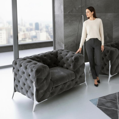 Loungeluxe televisieclub gestoffeerde stoel ontwerp decor bankstel sofa