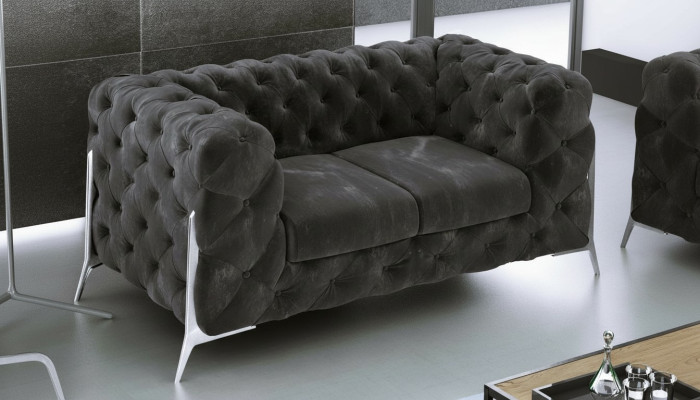 Chesterfield Bank 2-zits gestoffeerde zit stof textielbanken leren banken bank