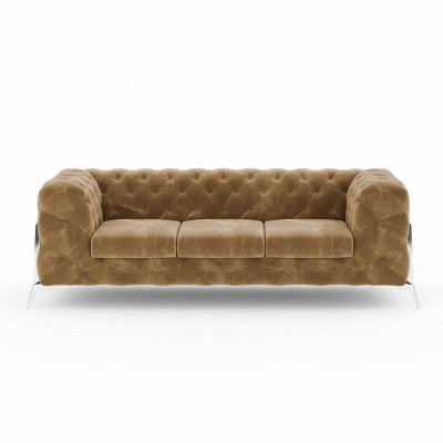 Chesterfield driepersoons comfortabele designer woonkamerbank met 3 zitplaatsen.