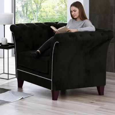 Chesterfield Fauteuil Bankbekleding 1-zits Velours Design Banken Decoratiebanken