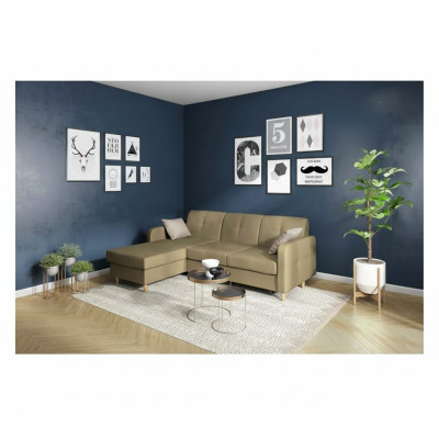 Hoekbank L-vorm Bank Woonlandschap Set Bekleding Ontwerp Slaapfunctie Modern