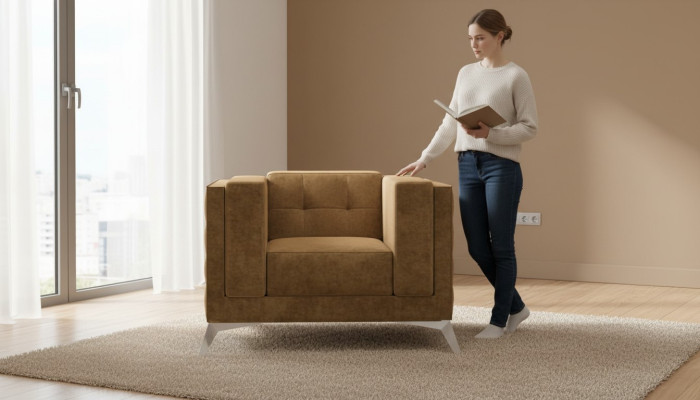 Chesterfield fauteuil tv bank 1-zits bank stoffen banken bekleding textiel