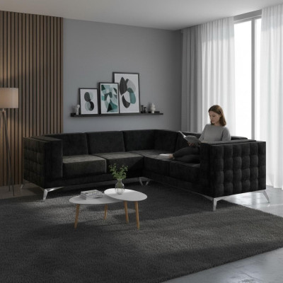 L-Vorm Bank Woonlandschap Hoekbank Sfeer Modern Design Bank textiel Stof nieuw