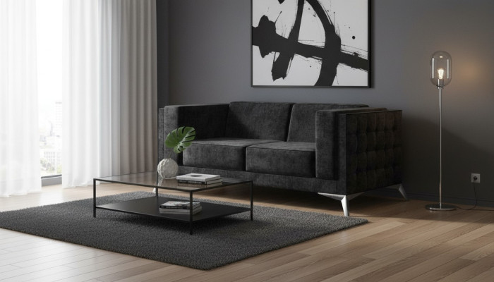 Bank 2-zits stof bankstel textiel tweezits design moderne zitkussens sofa's
