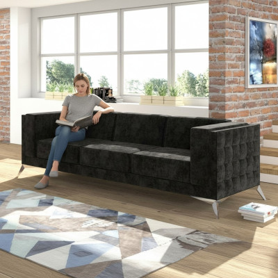 Sofa Bank Bekleding Textiel Banken Zitbankstellen Ontwerp Club Chesterfield