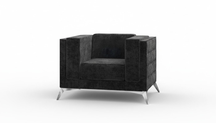 Chesterfield fauteuil bank 1-zits bank textiel stof bankstel gestoffeerd nieuw