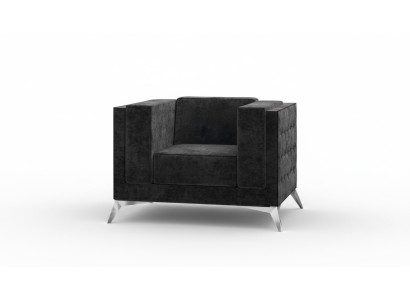 Chesterfield fauteuil bank 1-zits bank textiel stof bankstel gestoffeerd nieuw