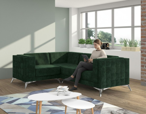 Hoekbank L-vorm Bank Bank Ontwerp Bankstel Bekleding Textiel Modern Hoekbank Groen