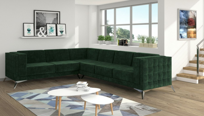 Stof L-vorm bank woonlandschap hoekbank set design modern bank modern nieuw