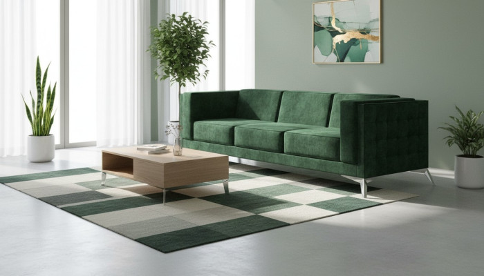 Driepersoons 3-zits bank gestoffeerde bank van textiel Chesterfield bankstel