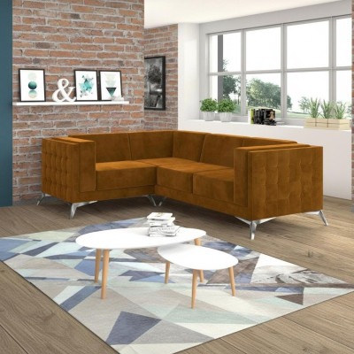Hoekbank L-vormig designbank Bank Bekleding Zitgroep Stof Woonlandschap