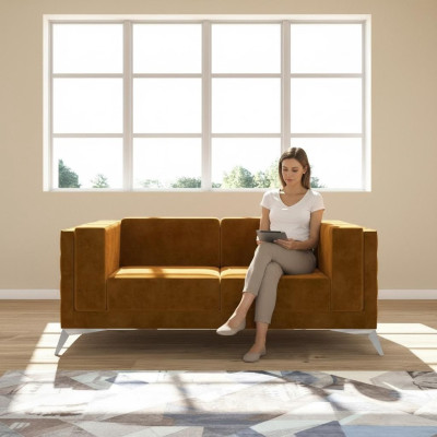 Tweezits 2-zits Chesterfield gestoffeerde bank Stoffen bank Bank zitcombinatie