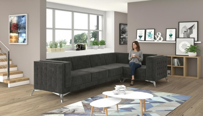 Hoekbank Chesterfield Bankstel Bank Woongroep Decor L-vorm