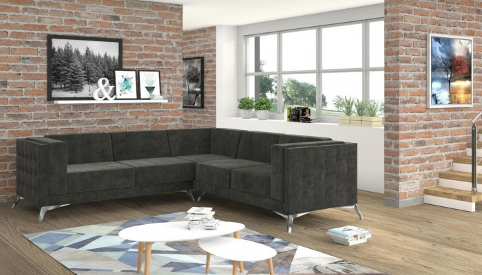 Woongebied hoekbank L-vorm bank bank decor ontwerp bank stof modern