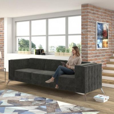Ontwerp Bankstel 3-Zits Chesterfield Bank Bekleed Bankstellen Designbank Driedelig Nieuw