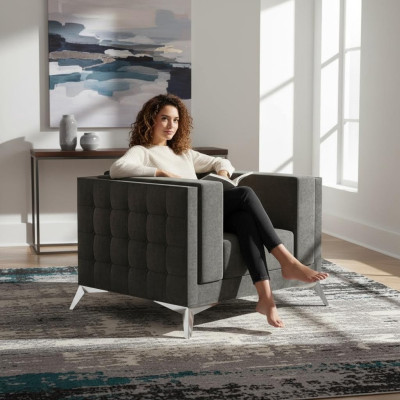 Chesterfield fauteuil bankstel 1-zits bank gestoffeerd Nieuwe bank televisie Textiel