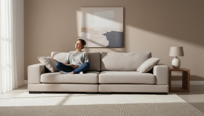 Bankstel 4-zits stoffen bankstellen Luxe designerbank Banken groot Gestoffeerde fauteuil 274cm