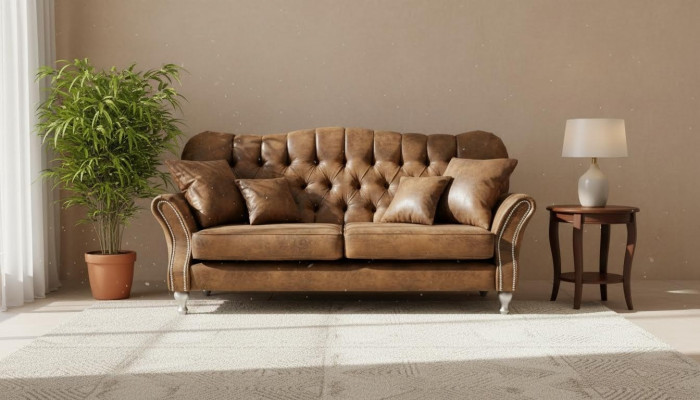 Bank Bank Bekleding 3-zits Lederen banken Banken Zit Chesterfield Design