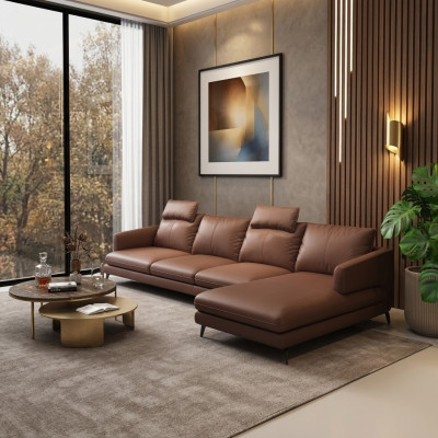 Sofa L-vorm leren bank bank woonlandschap hoekbank set moderne banken nieuw