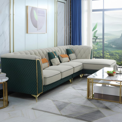 Ontwerp hoekbank L-vorm leren bank bank woonlandschap set design moderne banken