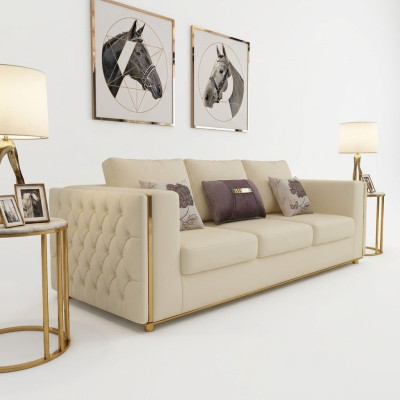 Leren bank Bank Woonlandschap Set Ontwerp Moderne banken Bank 3-zitsbank Zitplaatsen