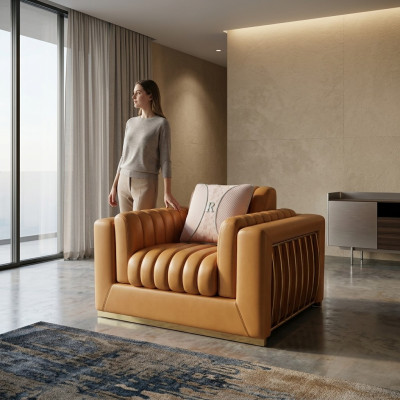Fauteuil Ontwerp Bank Bank Relax Lederen Lounge Luxe TV Club Zits Kussen
