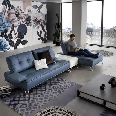 Woonlandschap Bank Bekleding Textiel Stof Leder zitgroep Hoek L-vorm Hoekbank