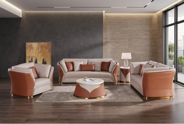 Banken Bankstellen Bekleding Leer 32-zits bankstel set Designer bankstellen