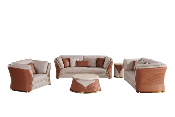 Banken Bankstellen Bekleding Leer 32-zits bankstel set Designer bankstellen
