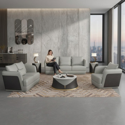 3+2+1 Zitszitcombinatie Salontafel 2xBijzettafels Woonlandschap Bankstel 6-delig.
