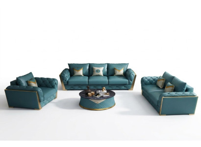 Sofaset 3+2 zits woongebied bank bank bekleding set banken leer