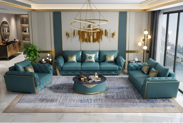 Sofaset 5-delig. Set zitkussen meubelstukken 2x bijzettafels bank salontafel nieuw