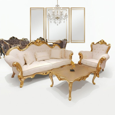 Sofaset 3+3+1+1 zits Klassieke Relax fauteuil Chesterfield Barok Stijl 4-delige