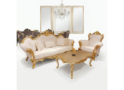 Sofaset 3+3+1+1 zits Klassieke Relax fauteuil Chesterfield Barok Stijl 4-delige