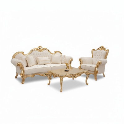 Sofa set 3+3+1 seater Chesterfield Baroque style set 3 pieces. Sofa