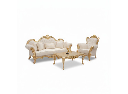 Sofa set 3+3+1 seater Chesterfield Baroque style set 3 pieces. Sofa