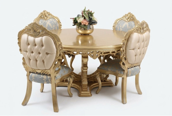 Eetkamerset 4 stoelen Set Eetkamer Designer Houten Stoel Set Ronde Tafel Nieuw