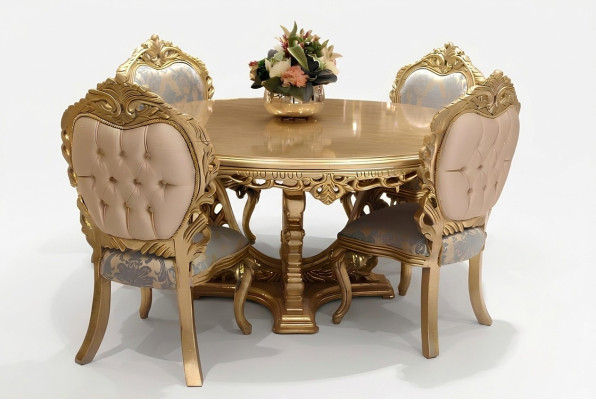Set van 6 stoelen eetkamer Designer houten stoel Antieke stijl Luxe stoelen Nieuw