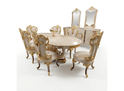 Eetkamer set Luxe stoel set 6x stoelen Eetgroep Dressoir