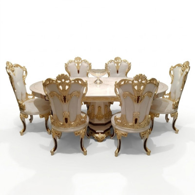 Garnituur eetkamerstoel set 6x stoelen luxe meubelgroep fauteuil zitgroep