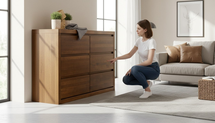 Kast Hout Ontwerp Ladenkast Kast Hoge Kast Dressoir Laden Kasten