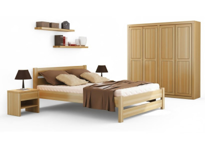 Slaapkamer set compleet 5-delig. Bed Echte nachtkastjes Massief houten meubels Nieuw