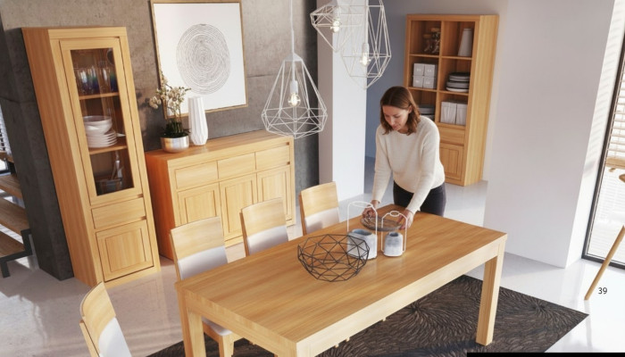 Woonkamerset groep 8dlg. set commode 4 stoelen vitrine dressoir Nieuw