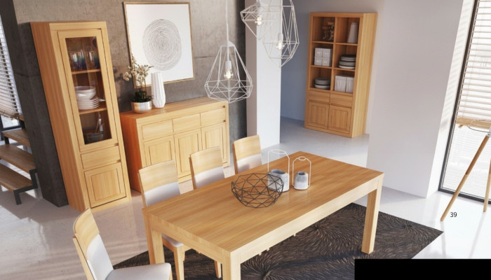 Woonkamerset groep 8dlg. set commode 4 stoelen vitrine dressoir Nieuw