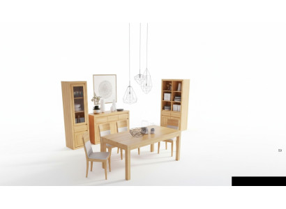 Woonkamerset groep 8dlg. set commode 4 stoelen vitrine dressoir Nieuw